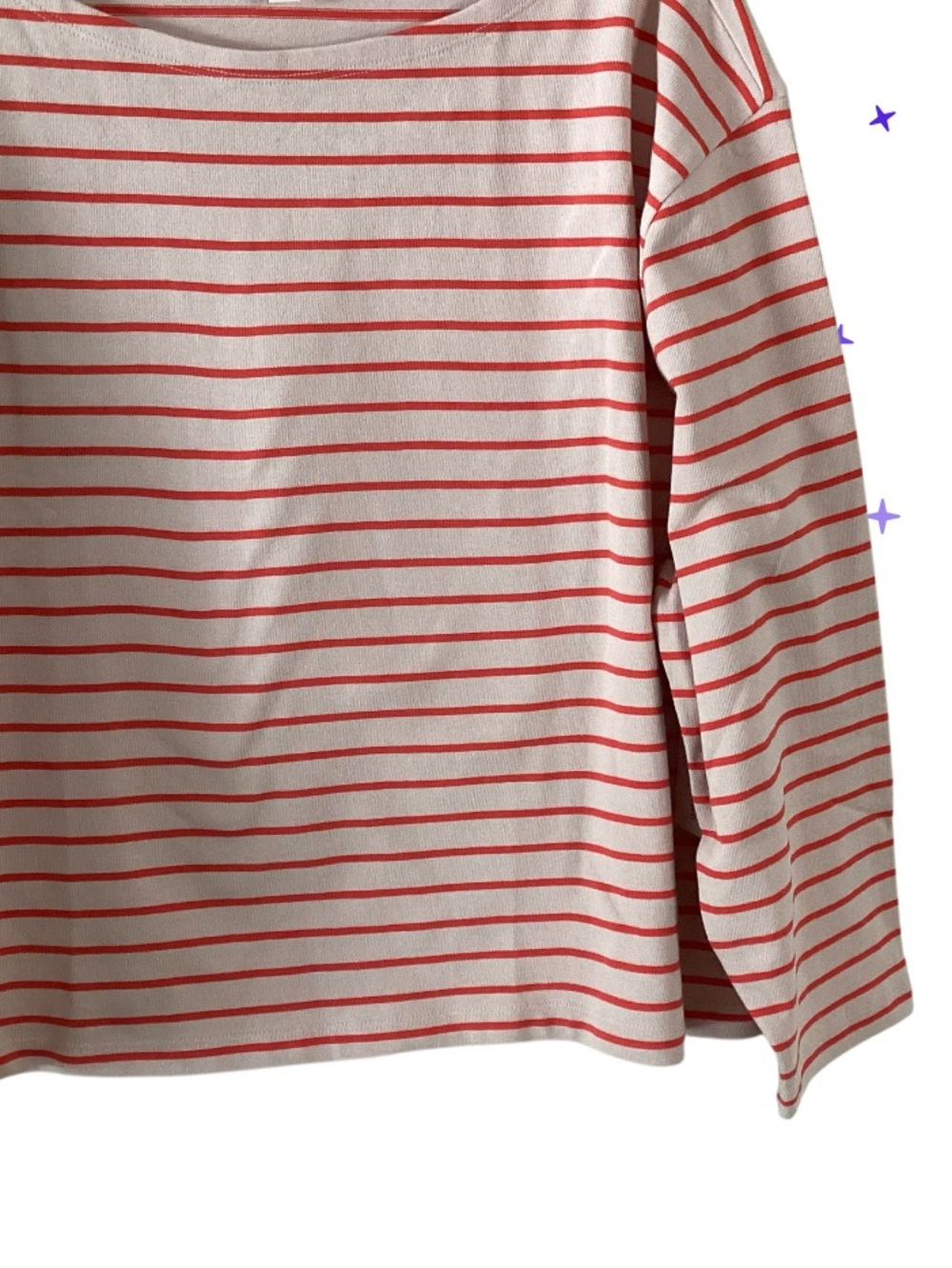 Lucky Brand Striped Cotton Scoop Crewneck Top XXL NWT - Picture 3 of 12